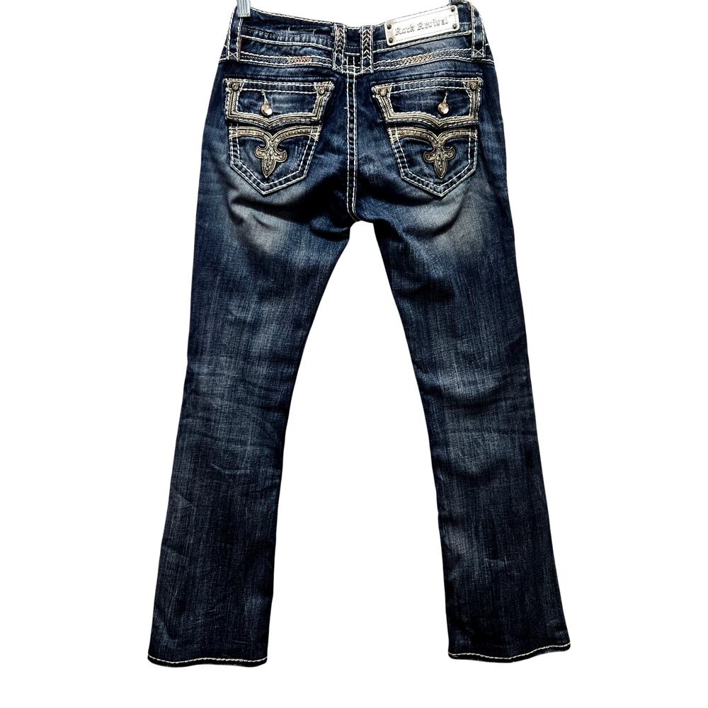 ROCK REVIVAL WOMEN'S ELEANOR BOOT JEANS  SIZE 27 Embellished Distressed #950 - Picture 6 of 12